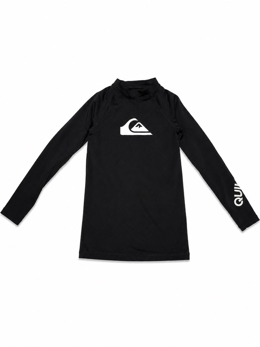 Quiksilver Kids Black Long Sleeve Rashguard with White Logo